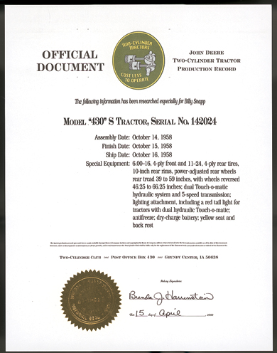 John Deere Serial Number Research